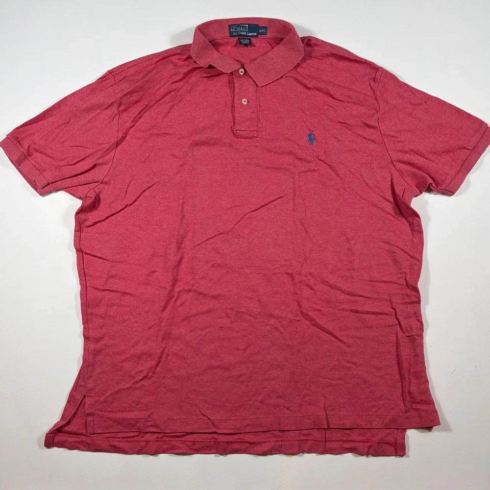 Polo Ralph Lauren Polo Shirt Mens 2XL Short Sleeve Cotton Heather Red